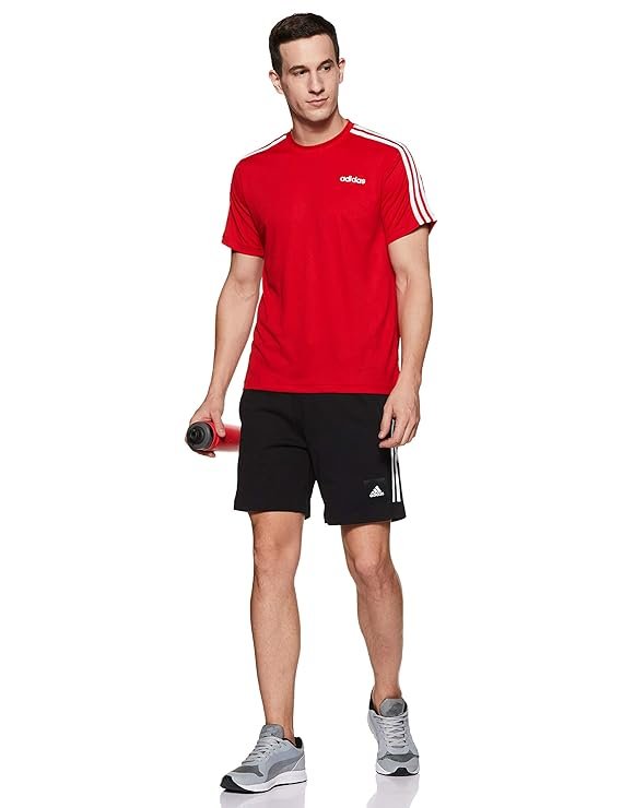 adidas Sporty Men Round Neck 3-Stripes Tee - Lightweight, Breathable & Moisture-Wicking Sports T-Shirt for Training, Running, Gym & Everyday Casual Activewear for All-Season - Image 5